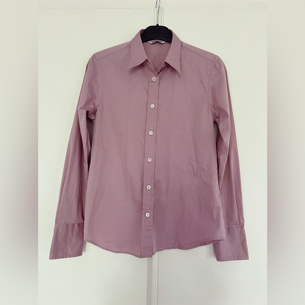 Caliban Women Mauve Cotton Poplin Button Down Shirt